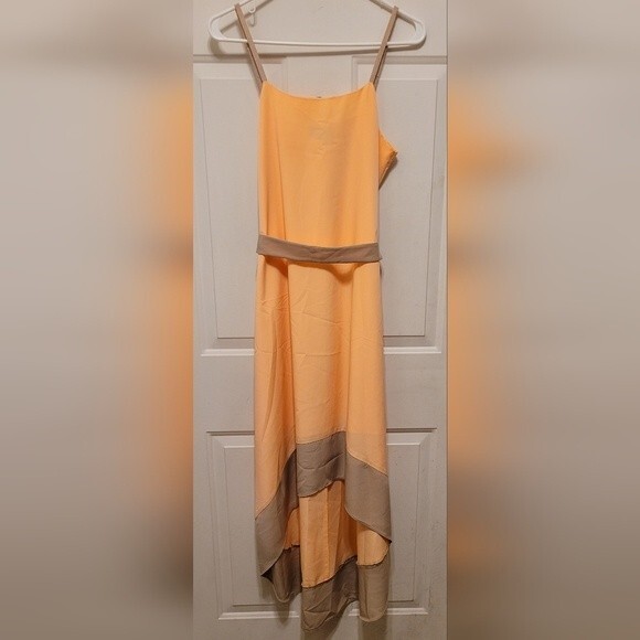 The Limited Orange High Low Dress Small Lined Sleeveless Summer Midi - Picture 1 of 5